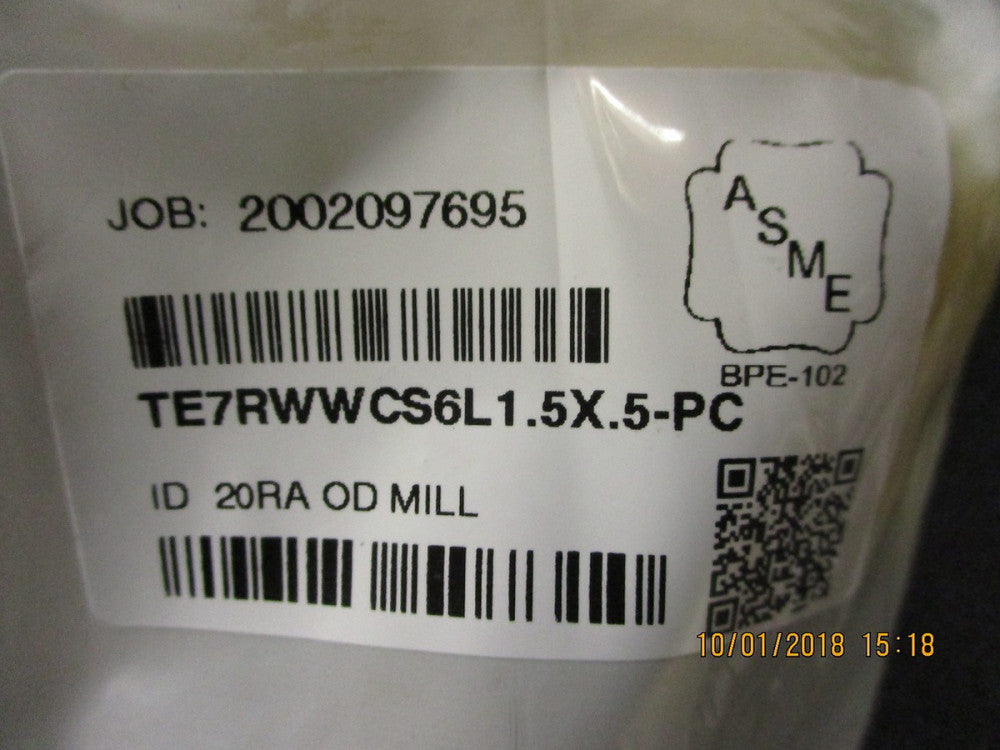 TE7RWWCS6L1.5X.5-PC Maxpure 1-1/2x1/2x1-1/2 Short Tee, T316L BRAND NEW! LOT OF 2