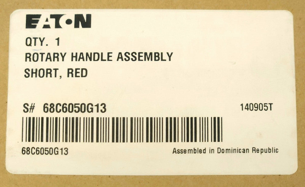 EATON CUTLER HAMMER 68C6050G13 Short RED Rotary Handle Assembly ON OFF TRIP
