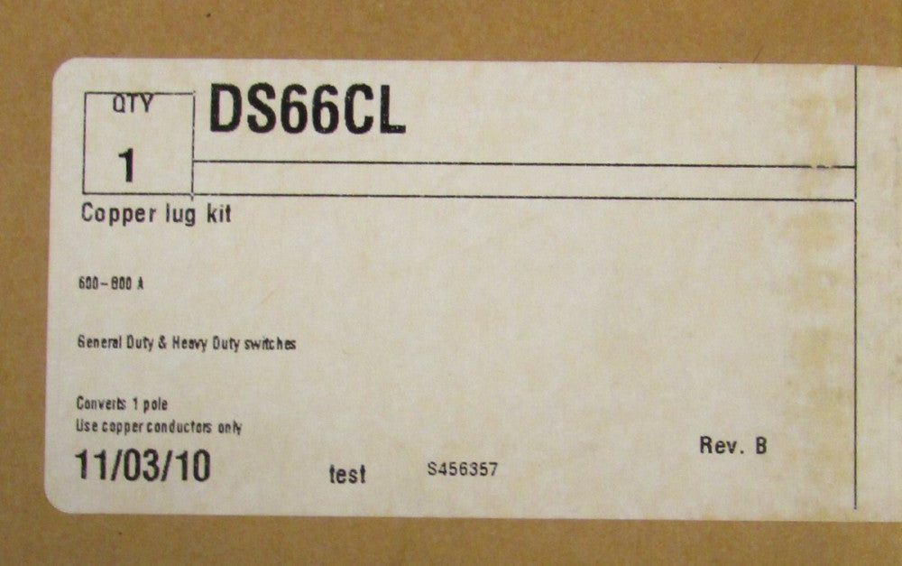 Eaton Cutler Hammer DS66CL Size 6-8 Starter Contactor CU Copper Lug ILSCO D84 