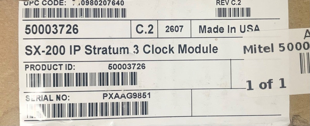 MITEL 50003726 SX 200 IP STRATUM 3 Clock Module 