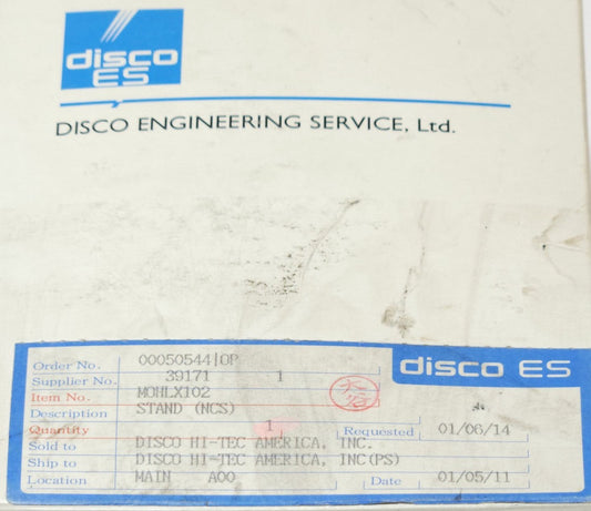 DISCO ES MOHLX102 STAND NCS DISCO HI TE AMERICA MAIN A00 DISCO Engineering Servi