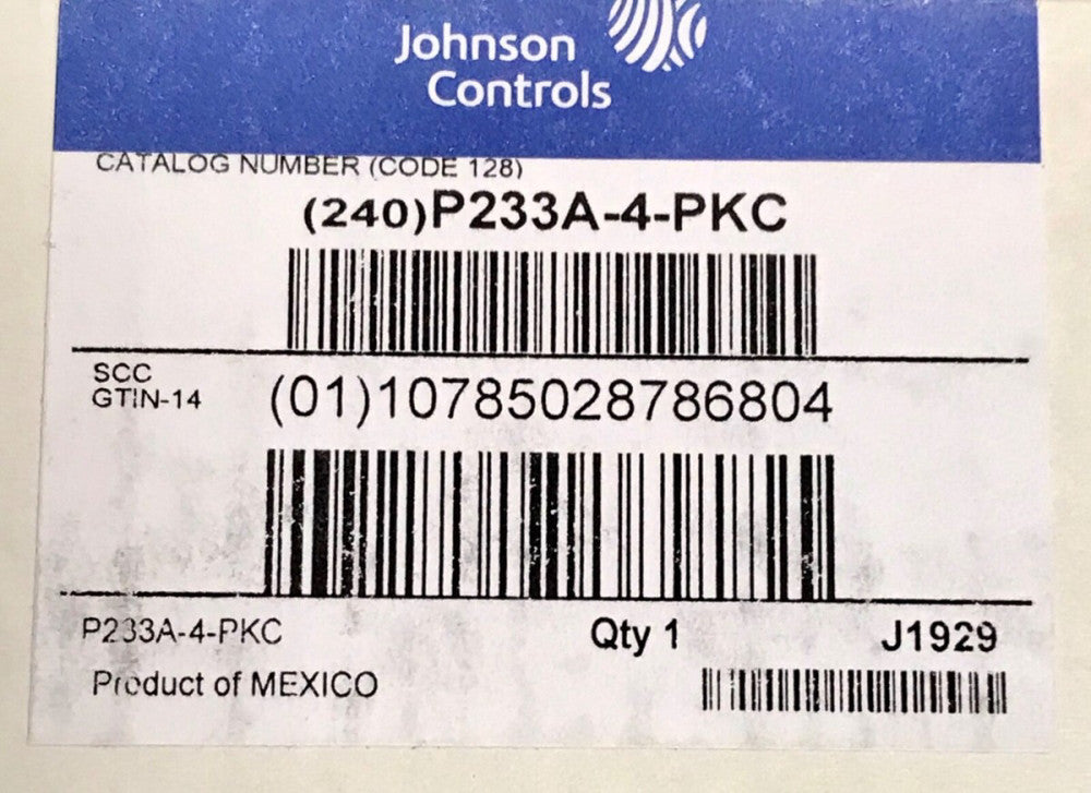JOHNSON CONTROLS PENN P233A-4-PKC 50-400 Pa Air Pressure Switch P233A 4 PA