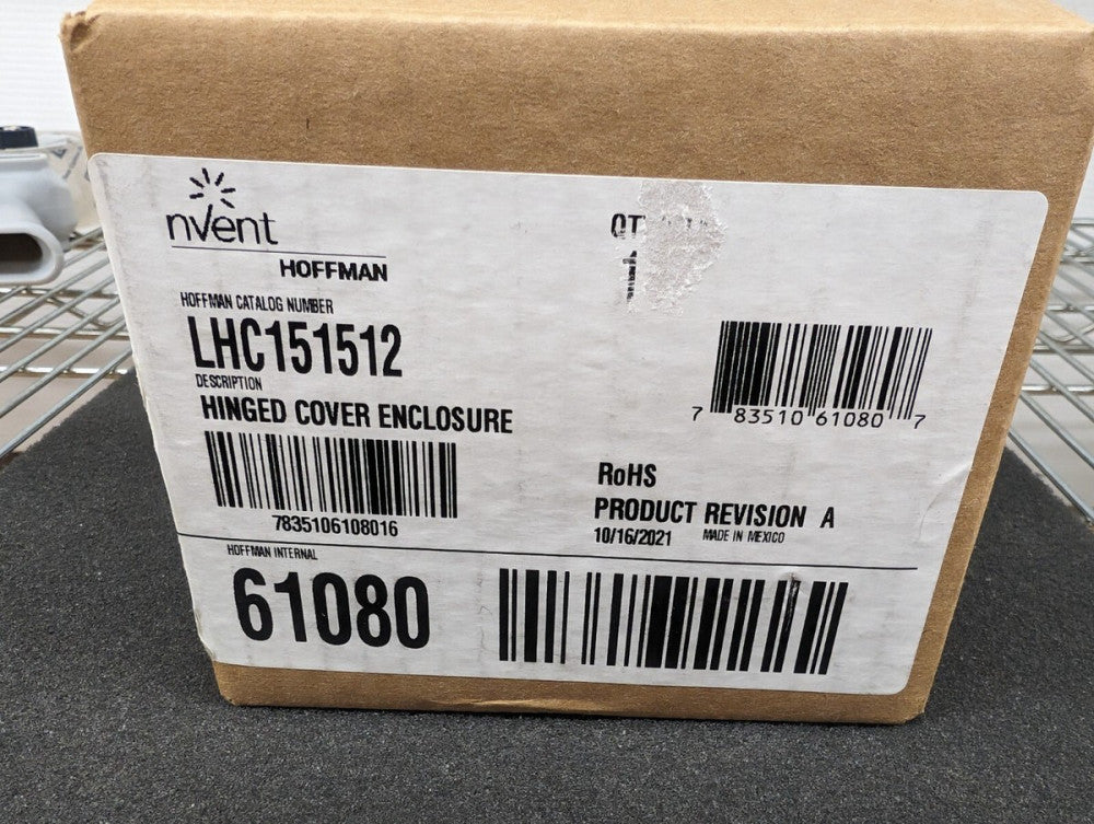New, Hoffman, LHC151512, ENCLOSURE BOX, STEEL GRAY 5.906"L X 5.906"W