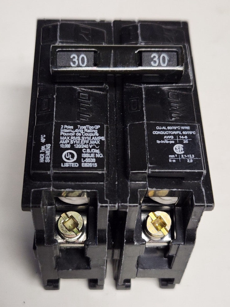 SIEMENS Q230 2 Pole 30 AMP Type QP Plug IN Circuit Breaker 120 240 VAC