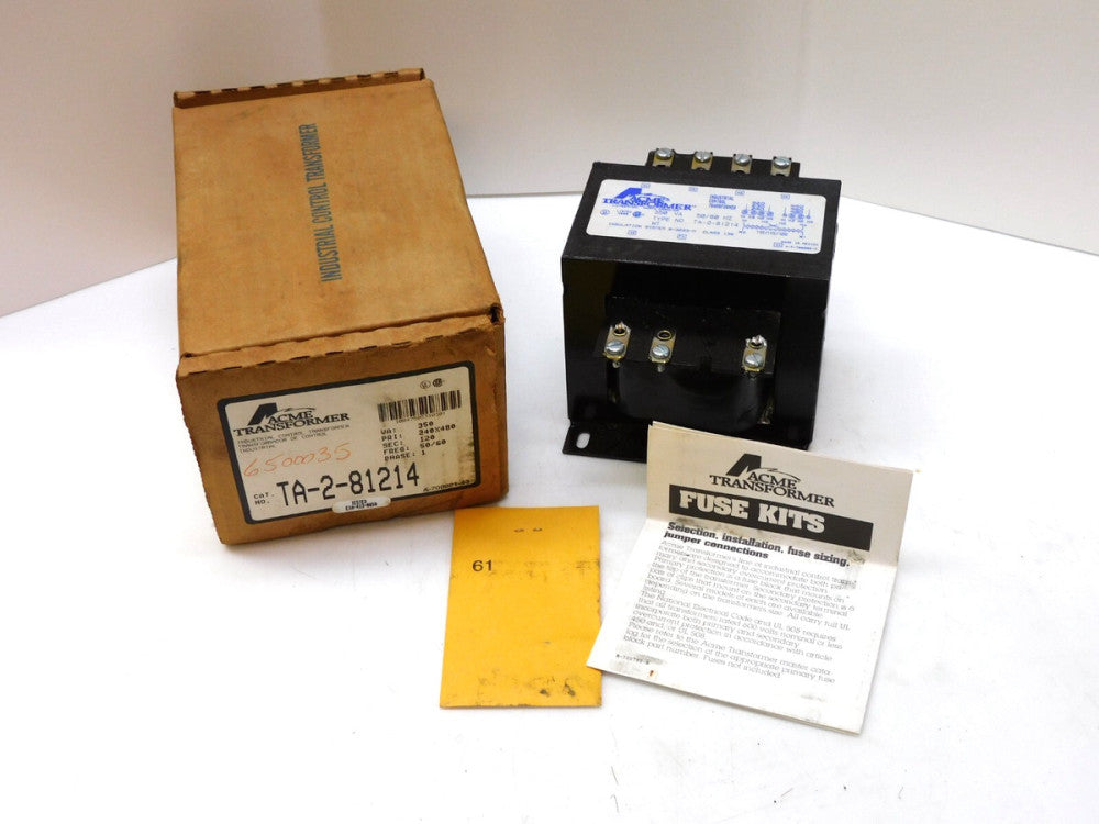 ACME TA-2-81214 INDUSTRIAL CONTROL TRANSFORMER 350VA PRI 240/480V SEC 100/120V