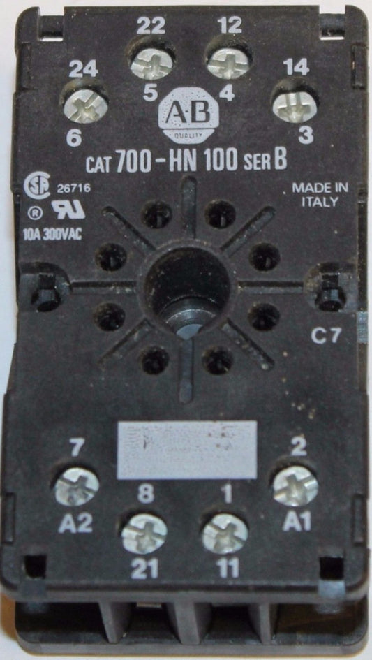 ALLEN BRADLEY Series B 8 Pin Relay Socket 700 HN100