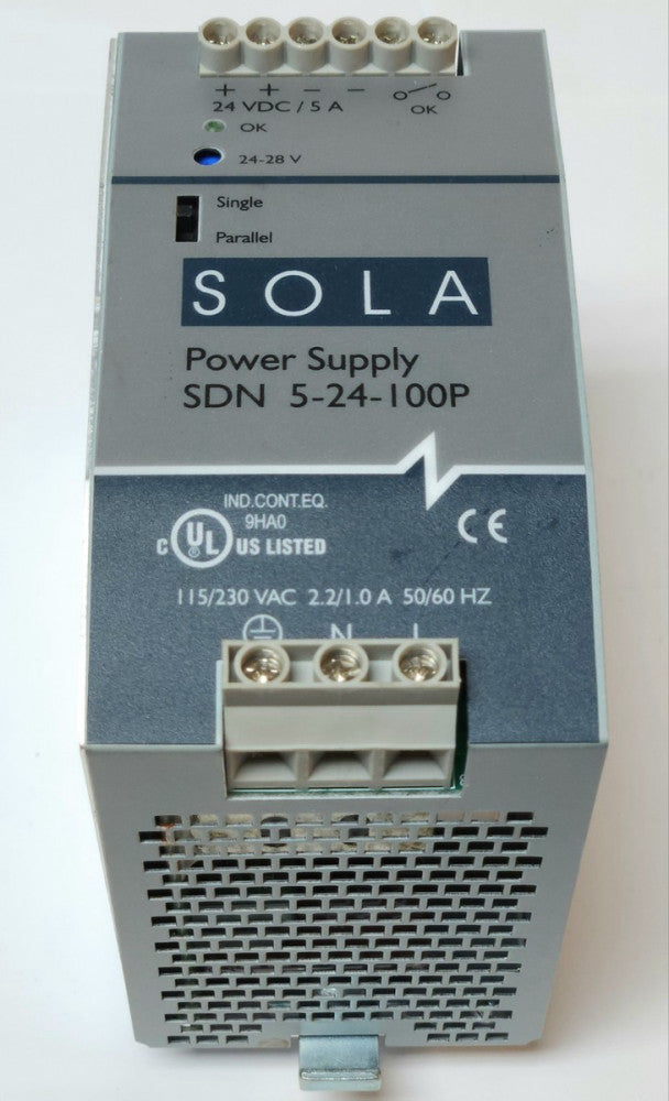 EMERSON SOLA SDN 5-24-100P Power Supply 24 VDC 24-28 Volts