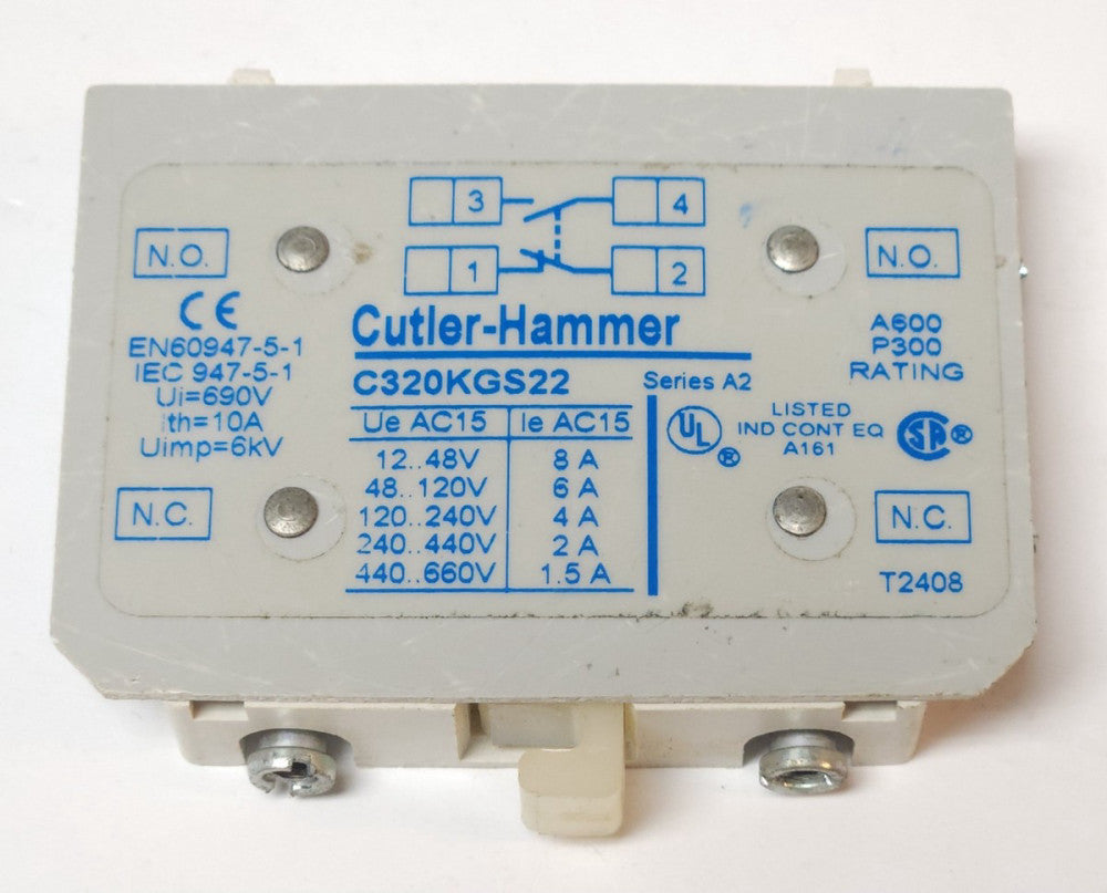 EATON CUTLER HAMMER C320KGS22 1 NO 1 NC Freedom Series Auxiliary Contact