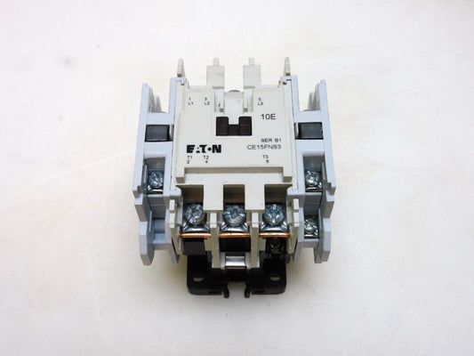 EATON CE15FNS3 CONTACTOR B1 3P 120V COIL W/ CONTACT BLOCK C320KGS1 & C320KGS3
