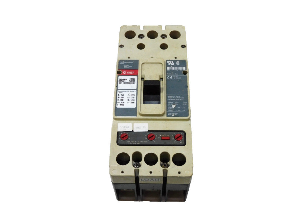 Cutler Hammer HMCP250G5WD01 Circuit Breaker 250A 3P 600vac 250vdc