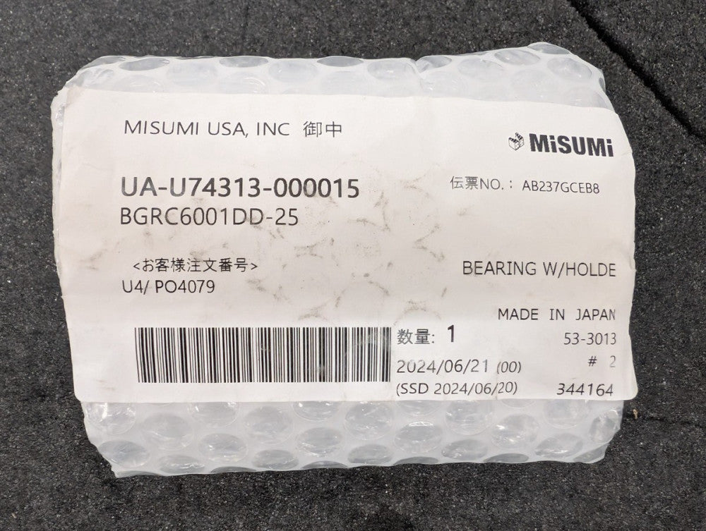 New, Misumi, BGRC6001DD-25, BEARINGS WITH HOUSING - DOUBLE BEARINGS, UNRETAINED