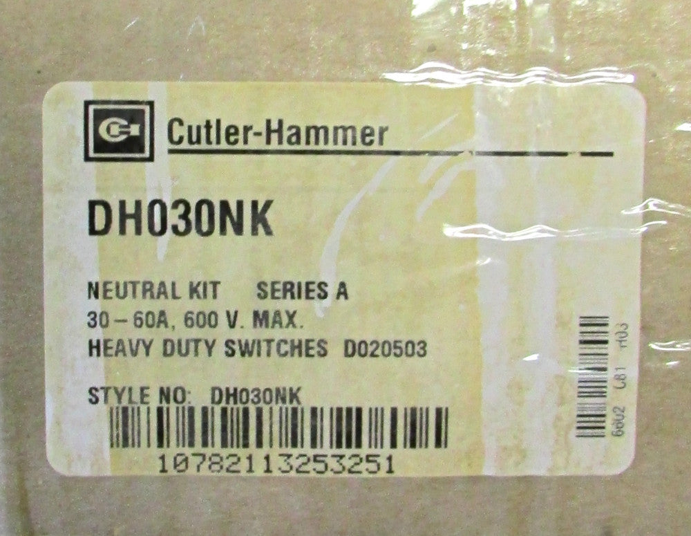 CUTLER HAMMER Neutral Kit 30-60 AMP 600V DH030NK
