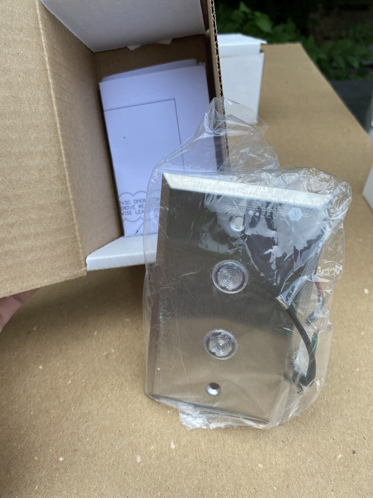 New Dortronics 7201xL2-H Door Status Indicator Single Gang Stainless Dual Light