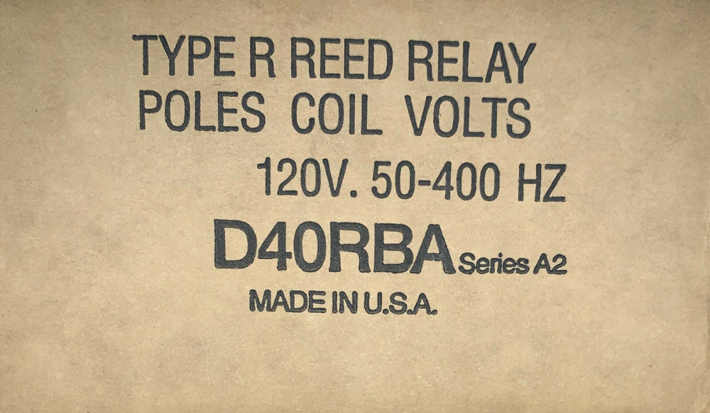 Eaton Cutler Hammer D40RBA 120 V Type R Reed Relay 50-400 Hz Powereed