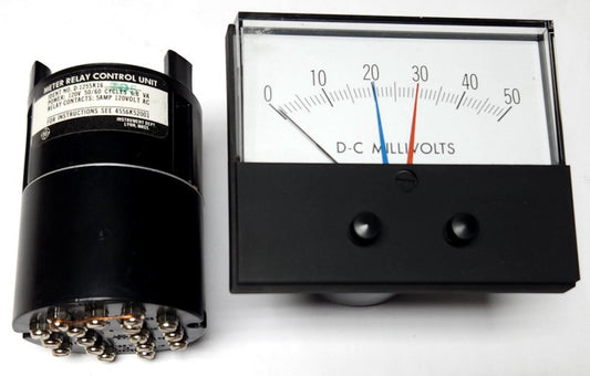 GENERAL ELECTRIC 50 196431ECEC1 Type 1964 0-50 DC MILLIVOLTS METER RELAY CONTROL