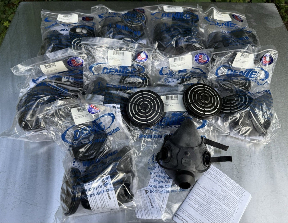 Lot of 10 - Dentec Comfort Air 400 Reusable Rubber Half Mask N95 Respirator M/L