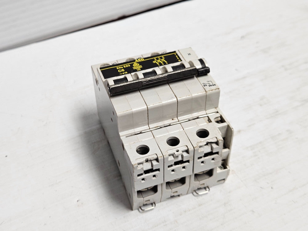 AEG CIRCUIT BREAKER ELFA E83 C6 ELFAE83C6 6 A AMP 3P 3 POLE W/ AUXILIARY 969598