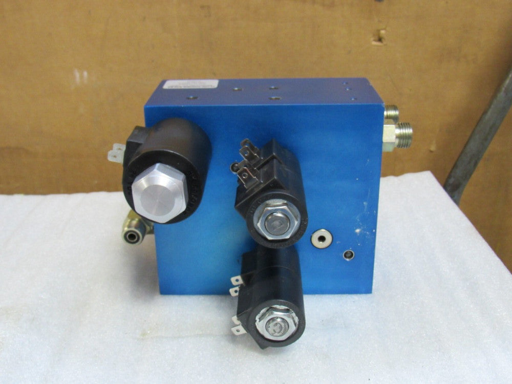 FLUID POWER SALES HYDRAULIC SOLENOID VALVE 1000183 211584EA REV C 24V COIL USED