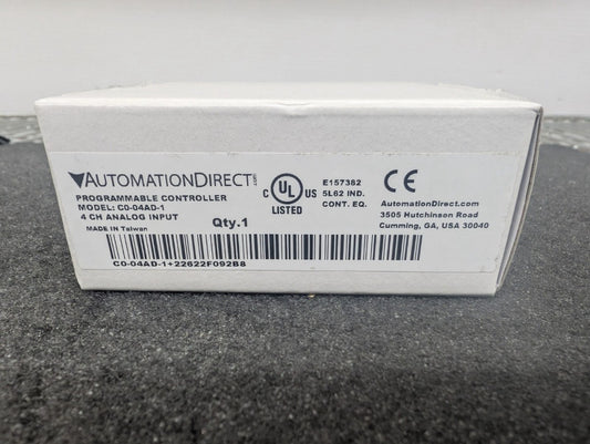 New, Automation Direct, CO-04AD-1, PROGRAMMABLE CONTROLLER 4CH ANALOG INPUT