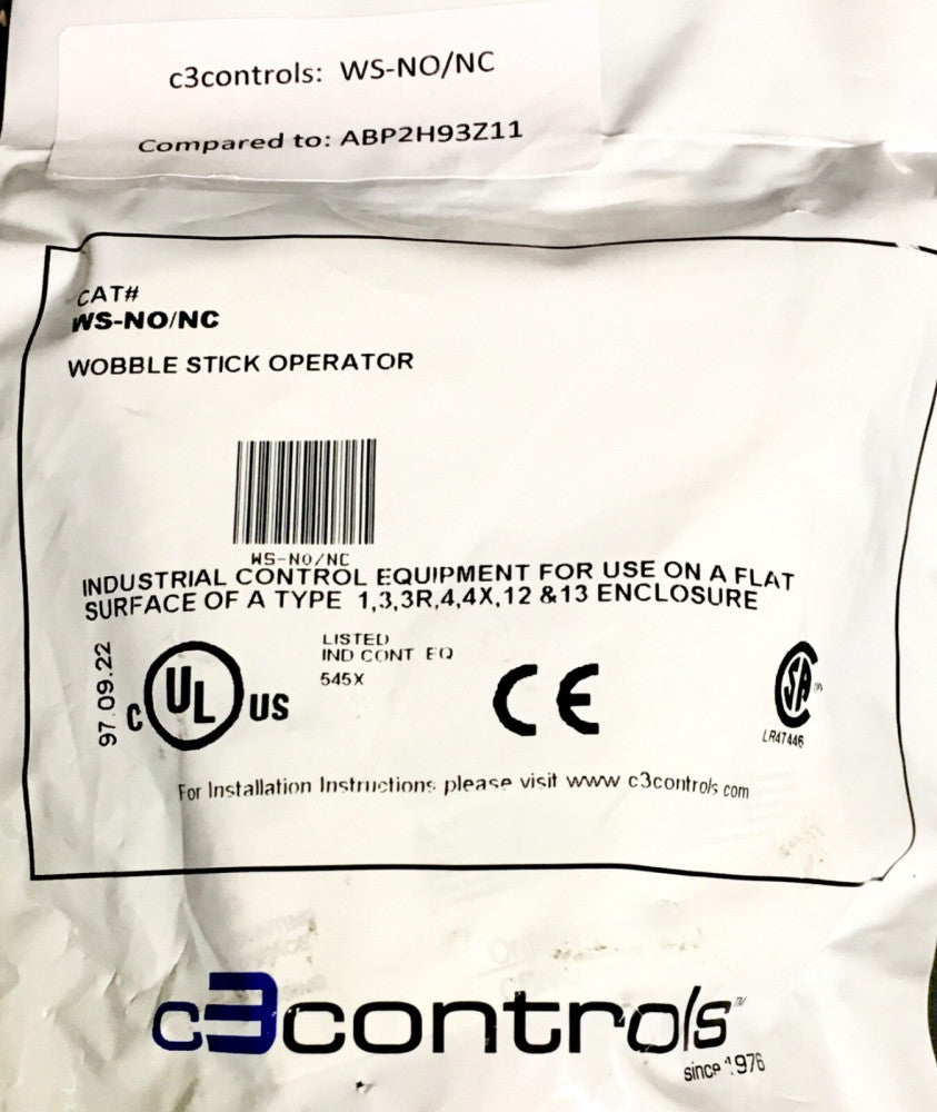 C3CONTROLS WS-NO/NC 3 Position Series Return Wobble Stick Joy Stick Operator 