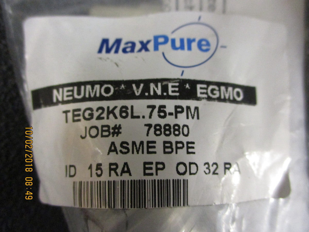 TEG2K6L.75-PM Maxpure BPE Series 3/4 45 Degree Elbow, T316L Stainless BRAND NEW!