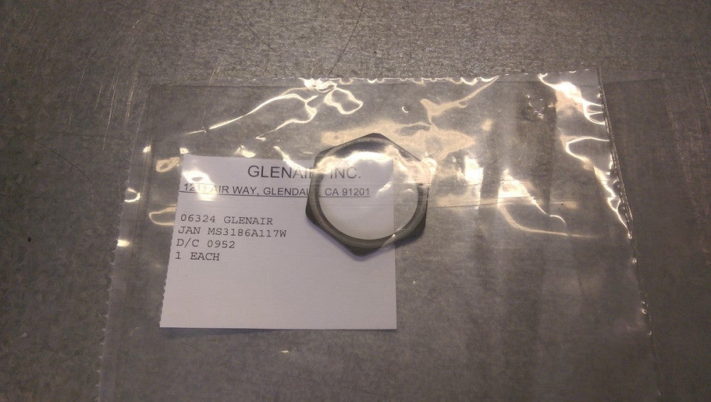 GlenAir, MS3186A117W, Jam Nut Straight Aluminum Olive Drab Cadmium, Brand New!