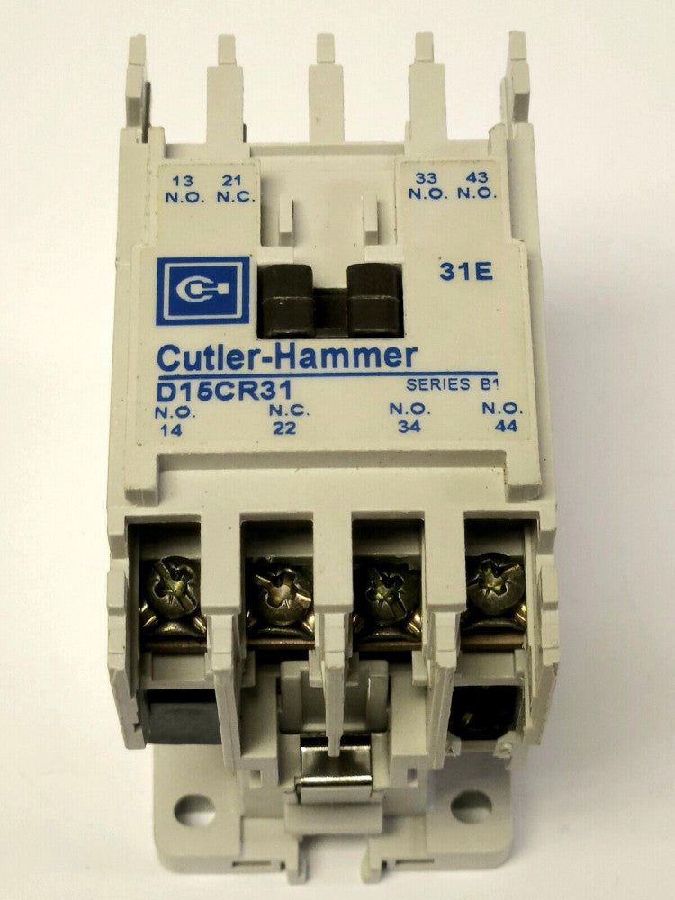 EATON CUTLER HAMMER D15CR31AB 4 Pole 120 VAC Multipole Relay 3 NO 1 NC D15CR31