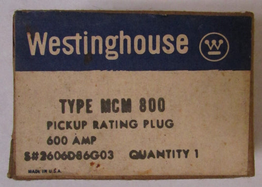 WESTINGHOUSE Type MCM 800 600 Amp Rating Plug 2606D86G03