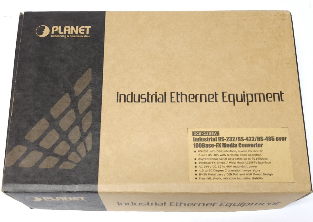 PLANET ICS 2105A Industrial RS-232 RS-422 RS-485 Over 100 BASE FX Media Converte