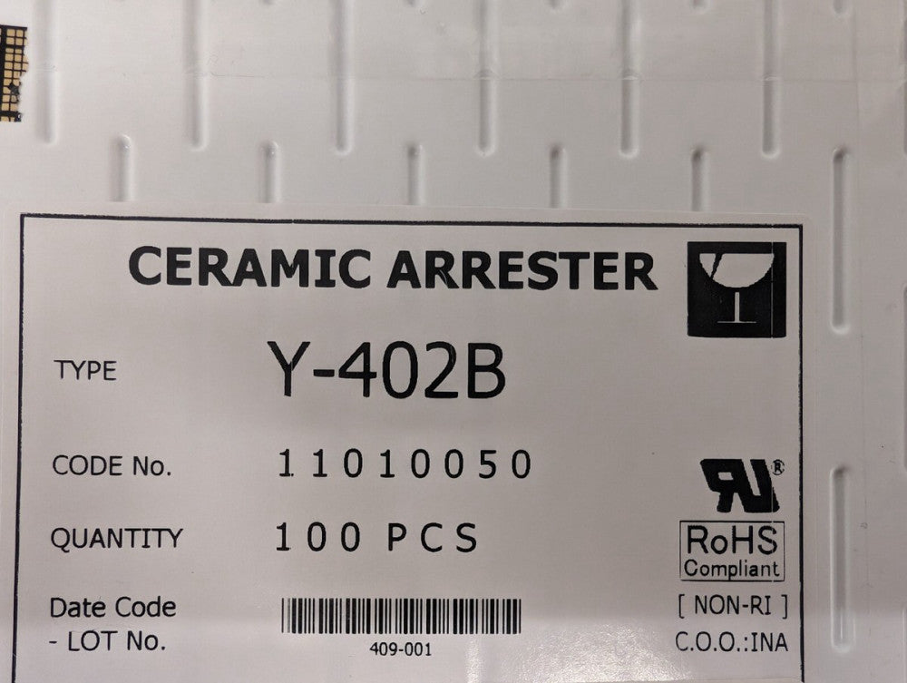 New, Sankosha, Y-402B, Two Electrode Gas Tube Surge Arresters 4000V - Lot of 96