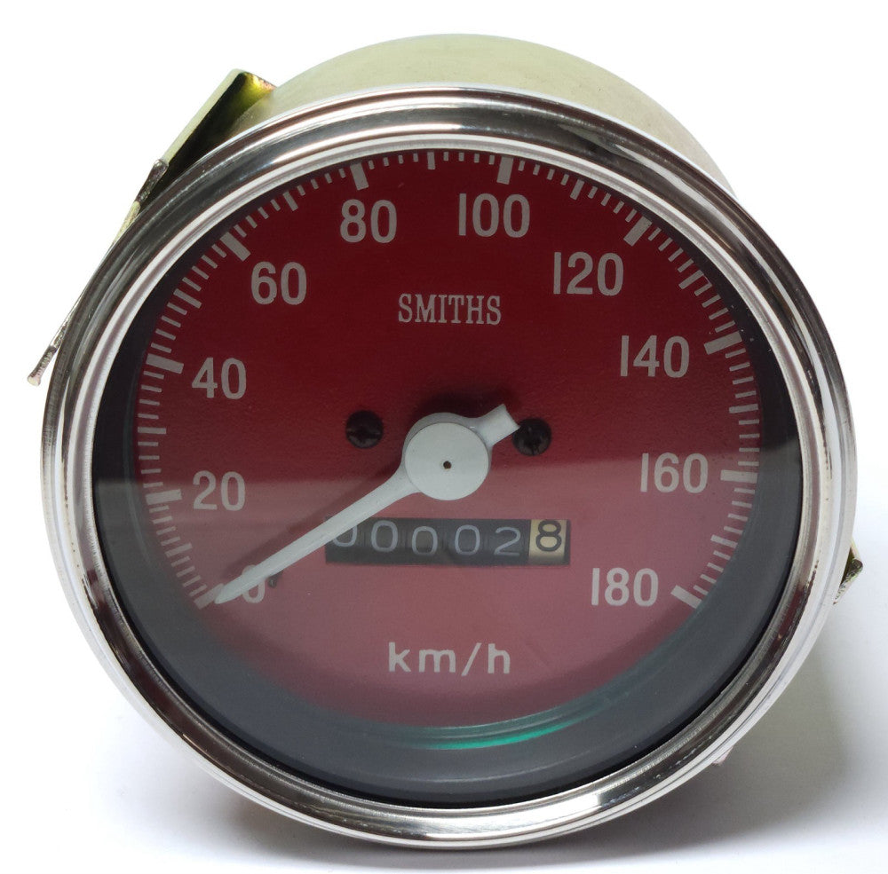 SMITHS KM/H Speedometer Kilometers 0-180 RED 85mm