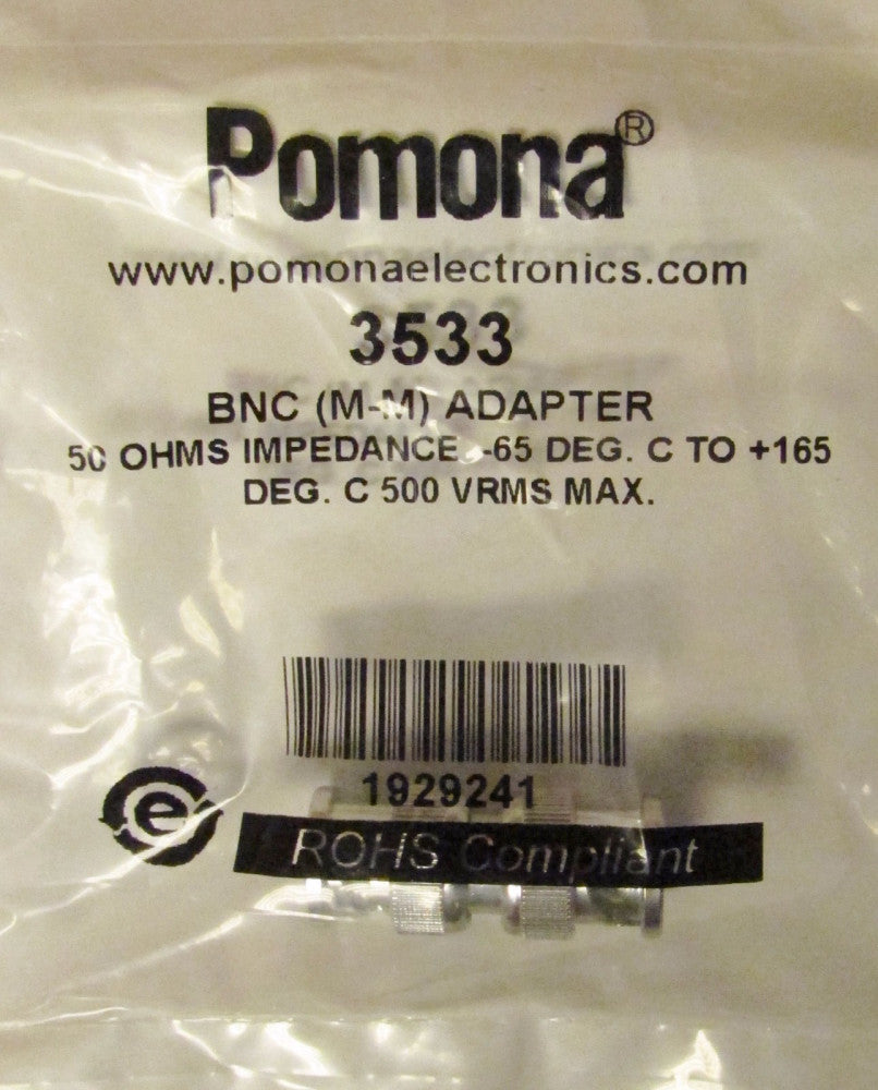 POMONA BNC M-M 50 Ohm  Adapter 3533