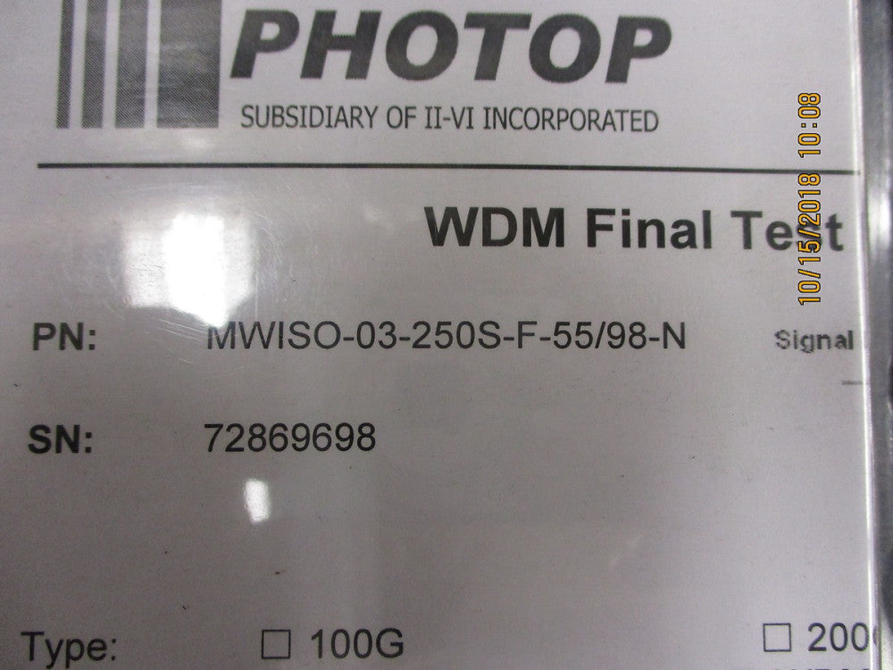 MWISO-03-250S-F-55/98-N Photop WDM Isolator BRAND NEW!
