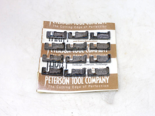 Peterson Tool 674-10000-D4 Carbide Inserts 9-2696-3-P Lot of 12