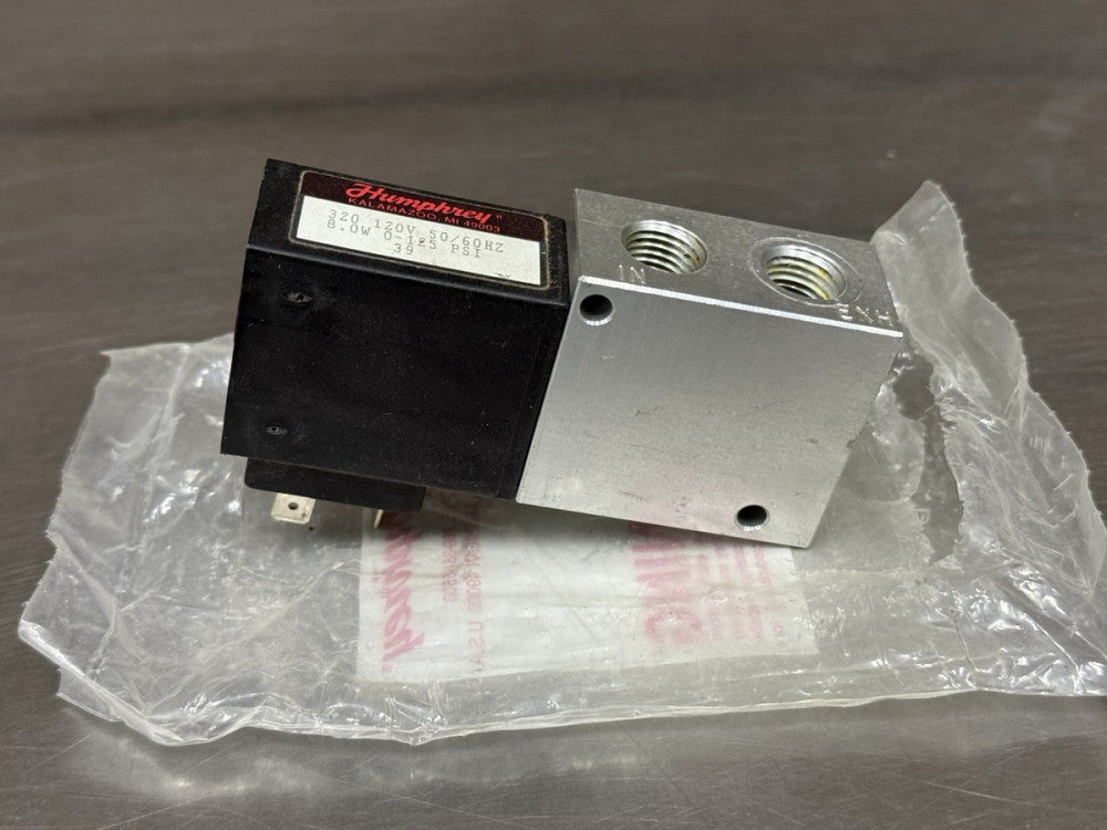 Humphrey 320 Air Valve, 3 Way, 120V 0-125PSI , 8W , 0430050093 New