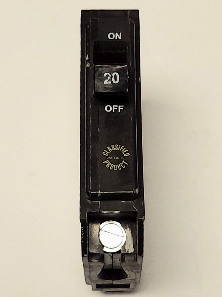 EATON CUTLER HAMMER CHQ120 Single Pole 20 AMP Type CHQ Circuit Breaker