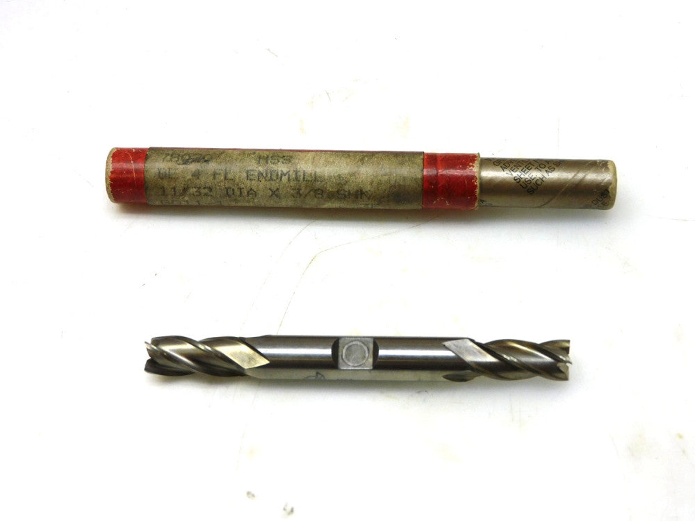 BRUBAKER 11/32 X 3/8 4F HSS ACCULEAD 1.870 SHK DOUBLE END MILL 78020
