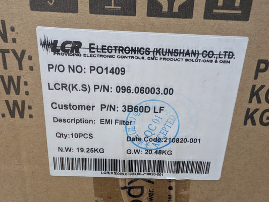 New, Astrodyne, 3B60D-LF, LINE FILTER 250VAC 60A CHASS MNT