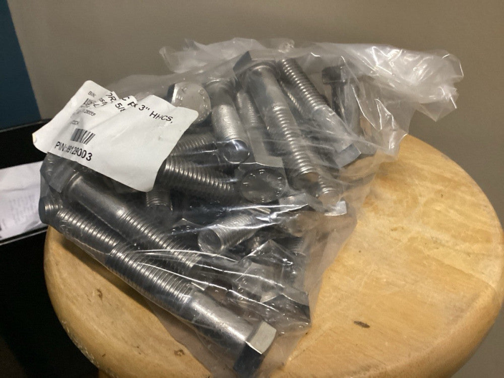 (QTY) 48 5/8-11 X 3” Stainless Steel Hex Head Cap Screw, Grade 316