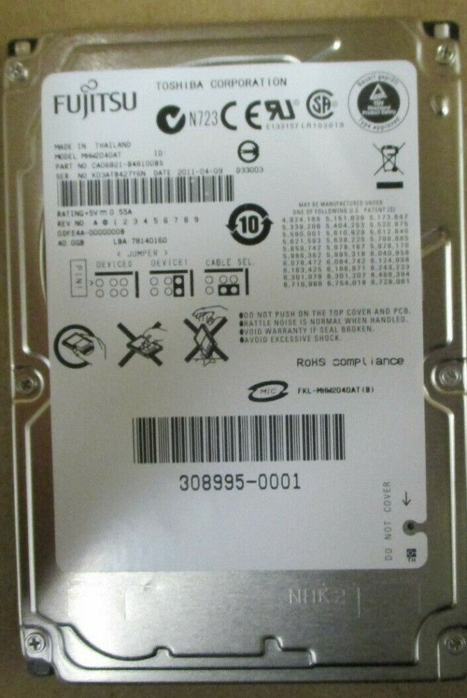 Fujitsu - MHW2040AT / CA06821- 2.5inch, 4200RPM, 40GB Mobile HDD