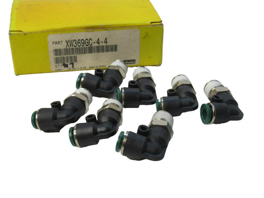 Parker XW369GC-4-4 , XW369GC44 , 1/4" Elbow Fluid Connector  (New - Box of 7)