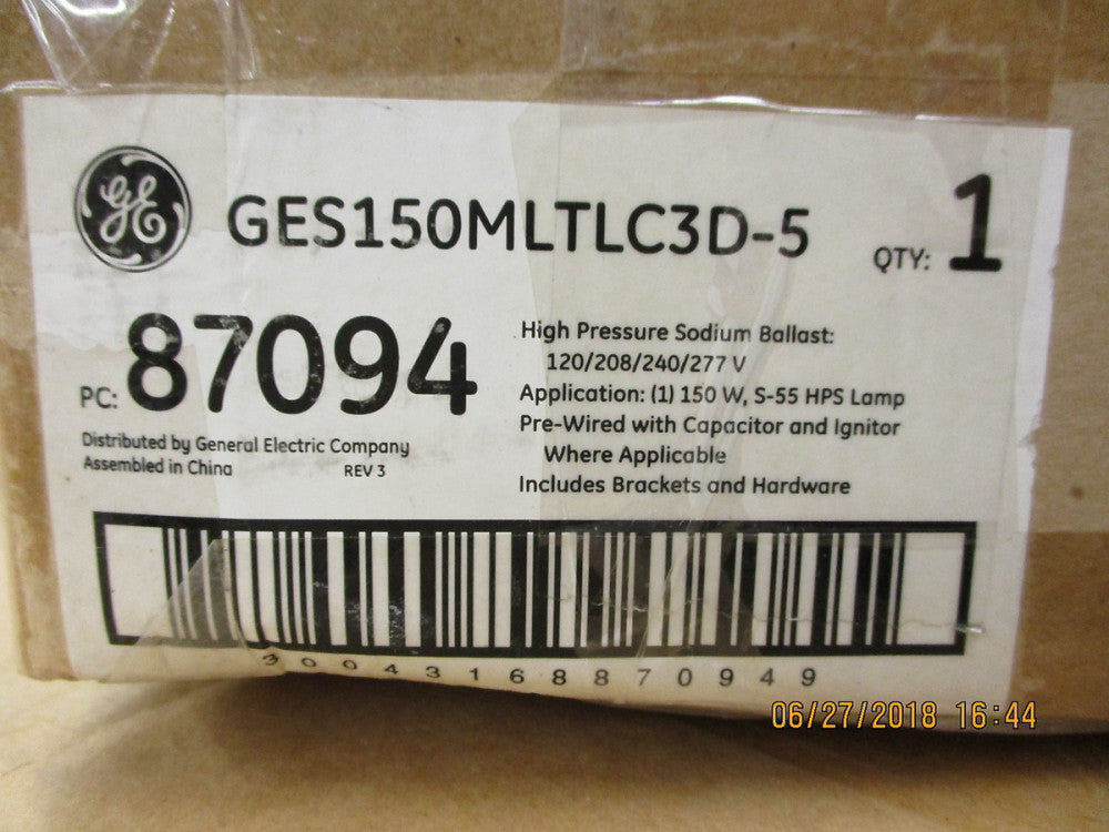 87094 GE Lighting High Pressure Sodium Ballast 150 Watt S-55 HPS Lamp BRAND NEW!