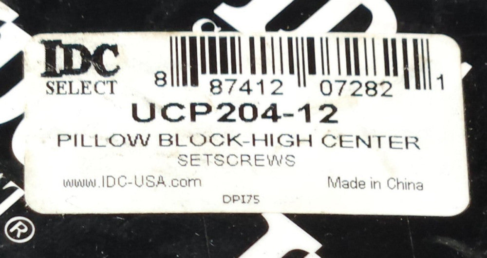 IDC Select UCP204 12 HIGH CENTER PILLOW BLOCK Bearing