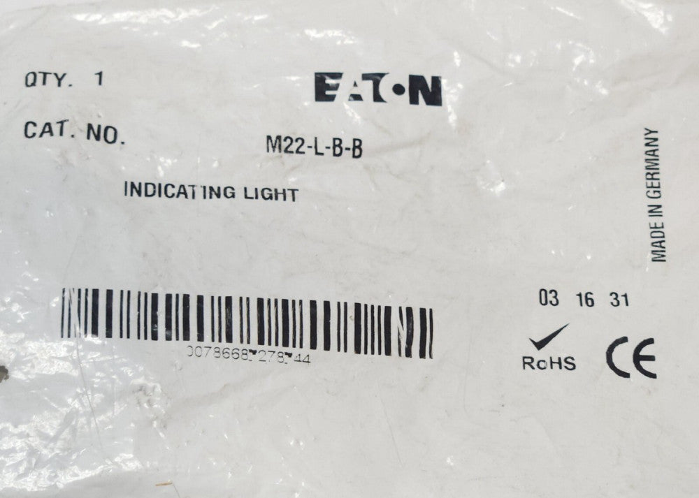 EATON M22 L B B Illuminated BLUE Pilot Indicating Light