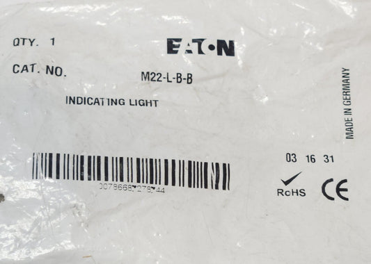 EATON M22 L B B Illuminated BLUE Pilot Indicating Light