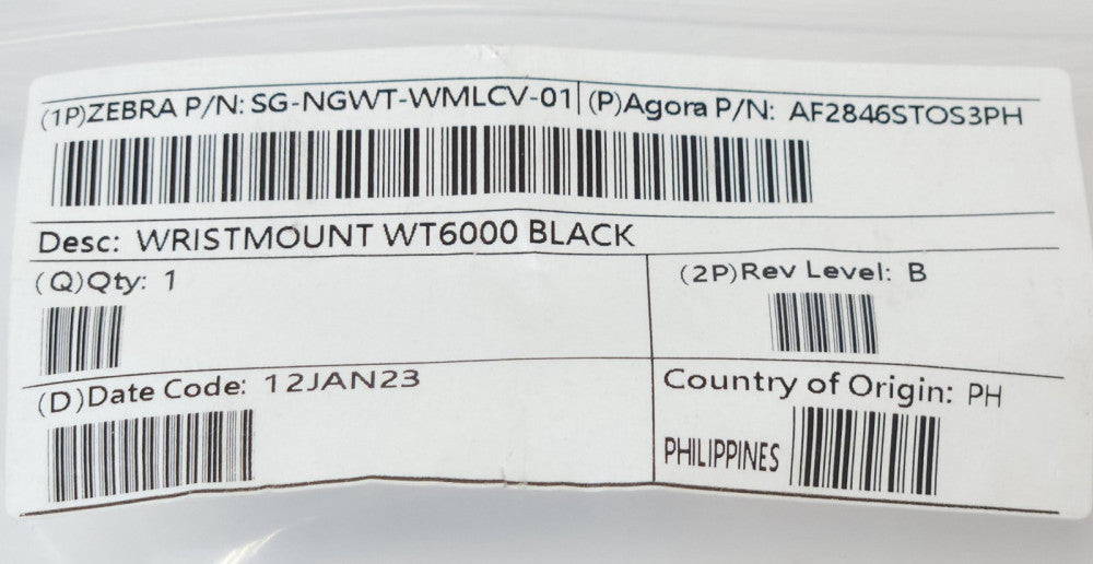ZEBRA SG NGWT WMLCV 01 AGORA AF2846STOS3PH WT6000 Barcode Scanner Wrist Mount