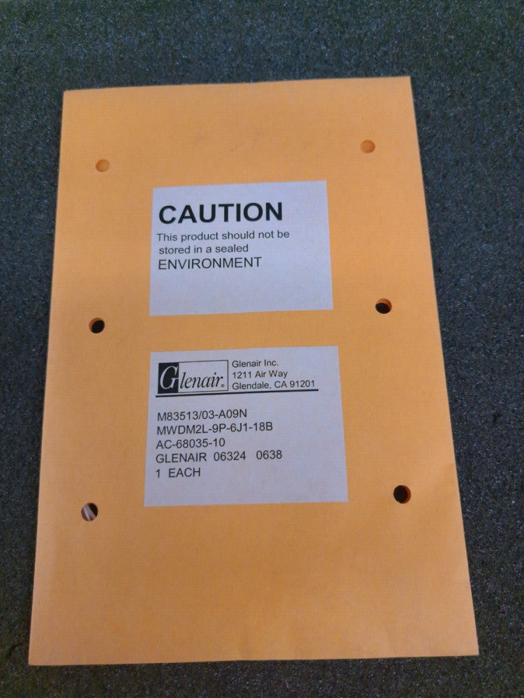 New, Glenair, MWDM2L-9P-6J1-18B, D-Sub Micro-D Connectors MICRO D PREWIRED CON 9