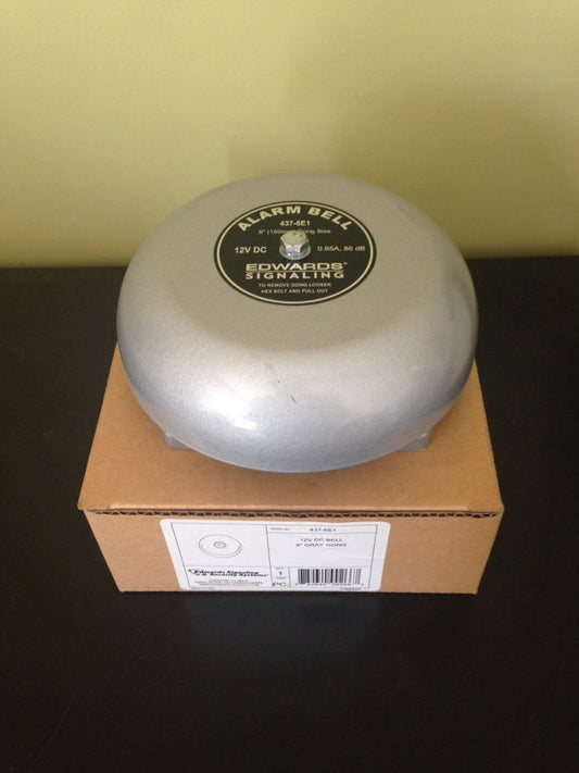 Edwards Model 437-6E1 Signaling Alarm Bell 12V DC 6"