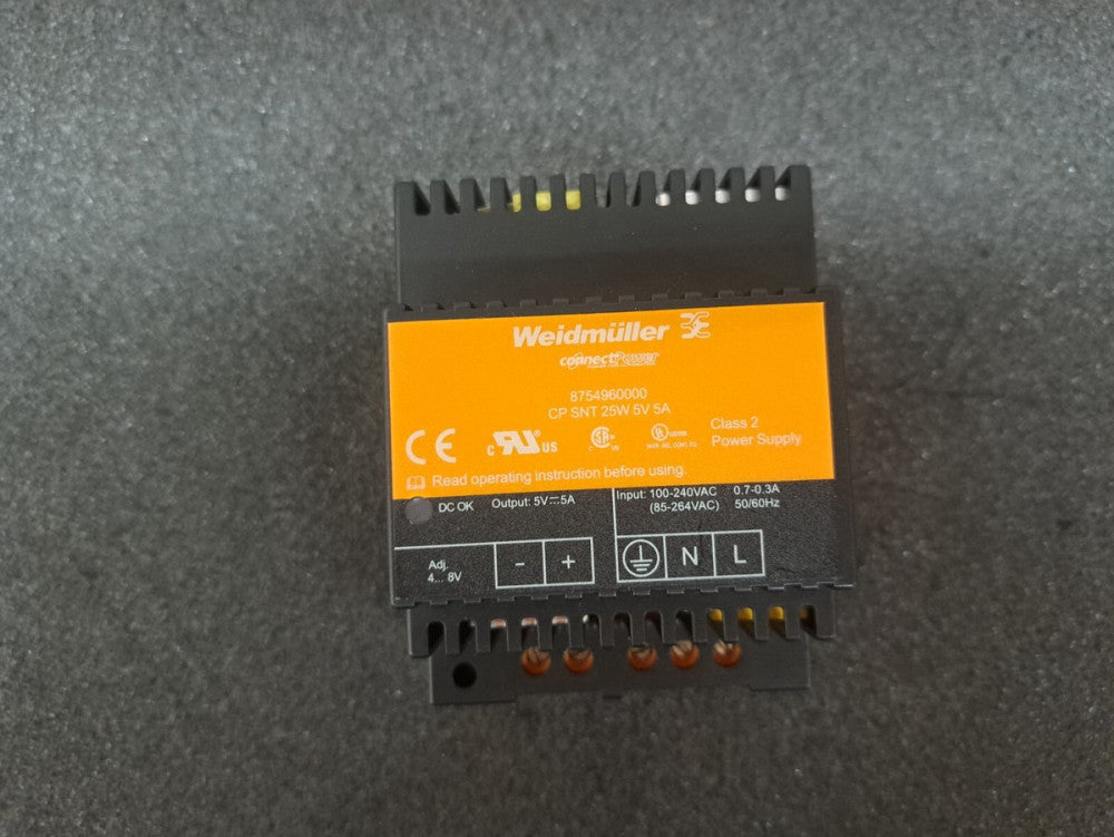 Used, Weidmuller, 8754960000, AC/DC CONVERTER 5V 25W