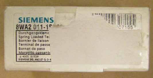 (Box of 10) SIEMENS Grey Spring Load Type 4 Terminal Block 8WA2 001 1DG30